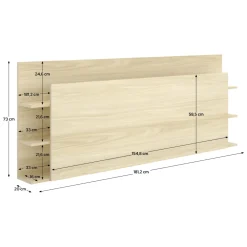 Testiere > Dmora Testiera Letto Vani Libreria Piazza e Mezza 19x181 cm - Socorro Marrone Rovere