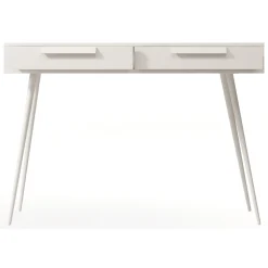 Toelette Trucco > Dmora Toeletta 2 Cassetti Sfumatura Colore Ripiano Cashmere 187x40x52h cm, Materiale Struttura in Metallo - Katilaka Beige Cashmere