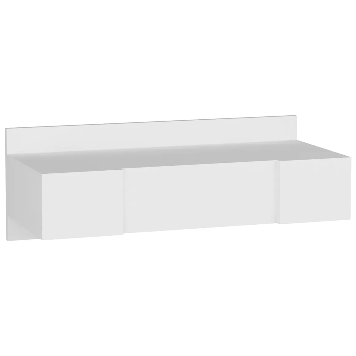 Toeletta Bianco Specchio Incluso 3 Ante 100x39x33h cm, Materiale Piano in Legno Nobilitato - Selci
