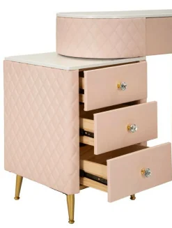 Toelette Trucco > Dmora Toeletta classica vintage 120x40x75h cm rosa e oro - Guidobono Oro, Rosa
