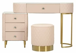 Toelette Trucco > Dmora Toeletta classica vintage 120x40x75h cm rosa e oro - Guidobono Oro, Rosa