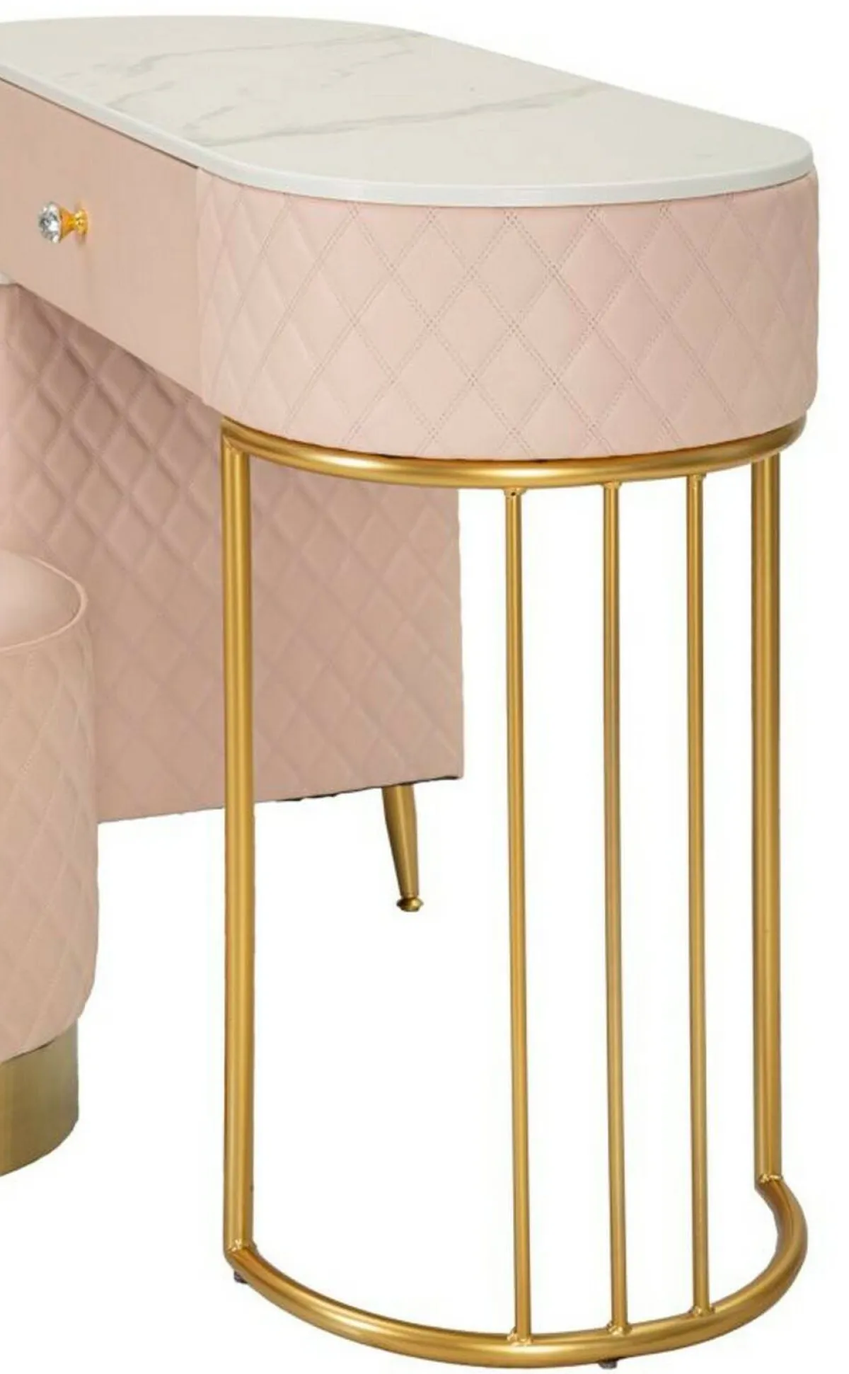 Toelette Trucco > Dmora Toeletta classica vintage 120x40x75h cm rosa e oro - Guidobono Oro, Rosa