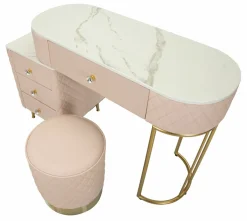 Toelette Trucco > Dmora Toeletta classica vintage 120x40x75h cm rosa e oro - Guidobono Oro, Rosa