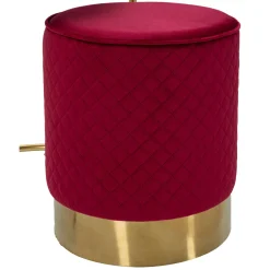 Toeletta Rosso oro un Cassetto Rivestimento in Velluto Trapuntato 52x52x70h cm, Materiale Struttura in Metallo - Mbale