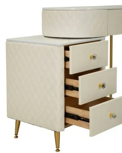Toeletta shabby elegante 120x40x75h cm bianco e oro - Guidobono