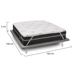 Topper matrimoniale Afella, Anti acaro e Anallergico, Cm 160x190h5