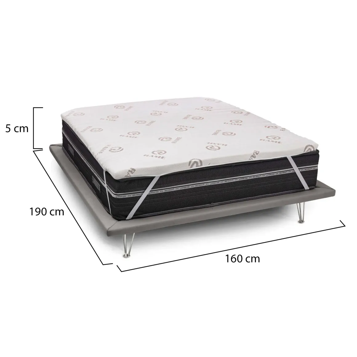 Topper matrimoniale Afella, Anti acaro e Anallergico, Cm 160x190h5
