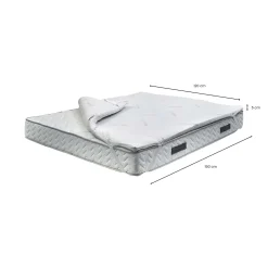 Topper|Topper Piazza E Mezza > Dmora Topper piazza e mezza Adalpina, 100% Made in Italy, 120x190xh5 cm Bianco