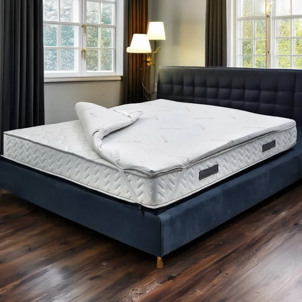 Topper piazza e mezza Astracan, 100% Made in Italy, 120x190xh5 cm