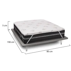 Topper singolo Ando, Anti acaro e Anallergico, Cm 80x190h5