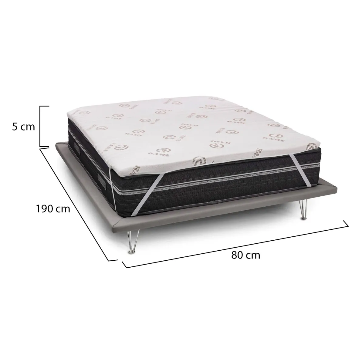 Topper singolo Ando, Anti acaro e Anallergico, Cm 80x190h5
