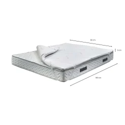 Topper|Topper Singoli > Dmora Topper singolo Elga, 100% Made in Italy, 80x190xh5 cm Bianco