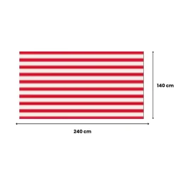 Tovaglia rettangolare no stiro 240x140 cm, beige e rosso scuro - Equilibrista - By Sarah Balivo