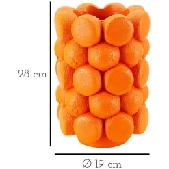 Oggettistica > Dmora Vaso Disegni con Arance Diametro 13.5 cm, - Galikale Arancione