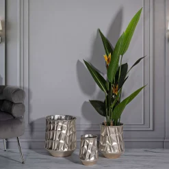 Oggettistica > Dmora Vaso set 3 Vasi, - Bapara Argento