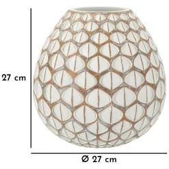 Oggettistica > Dmora Vaso Beige Bianco Crema Colore Struttura Bianco Diametro 8 cm, Sfumatura Colore Struttura Crema - Barati Bianco Crema, Beige