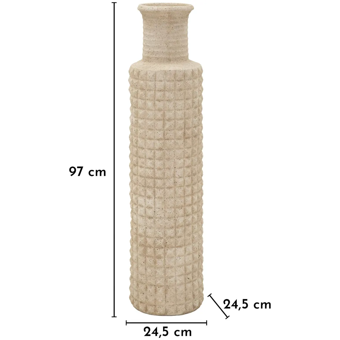 Oggettistica > Dmora Vaso Finitura Effetto Sabbia Diametro 18 cm, - Fatenoti Beige