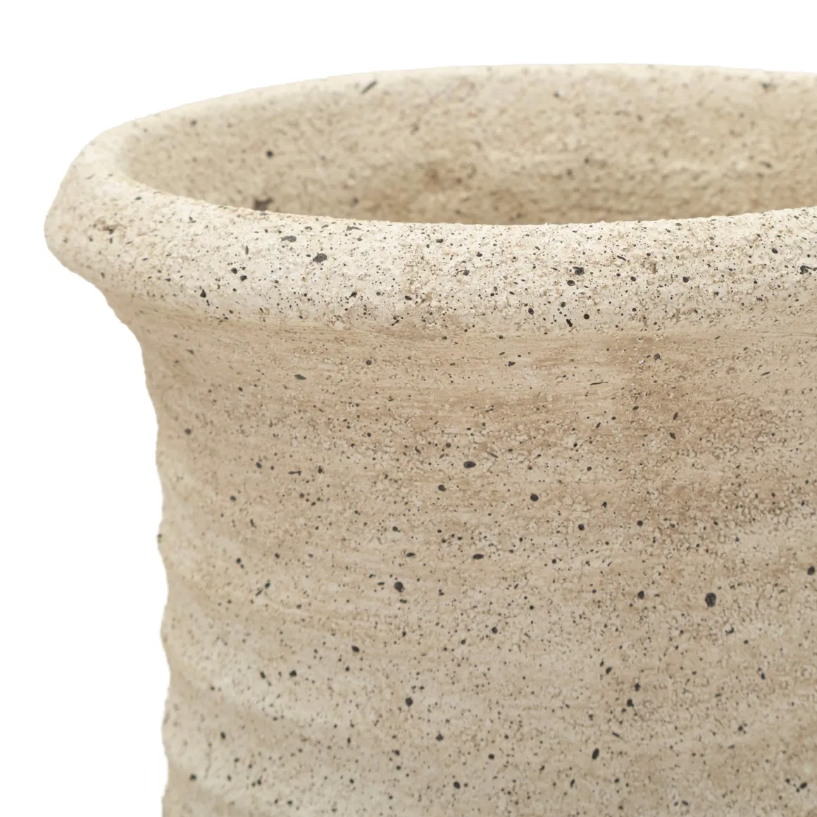 Oggettistica > Dmora Vaso Finitura Effetto Sabbia Diametro 18 cm, - Fatenoti Beige