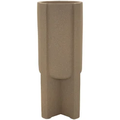 Vaso Beige Finitura Geometrica, - Fatigava