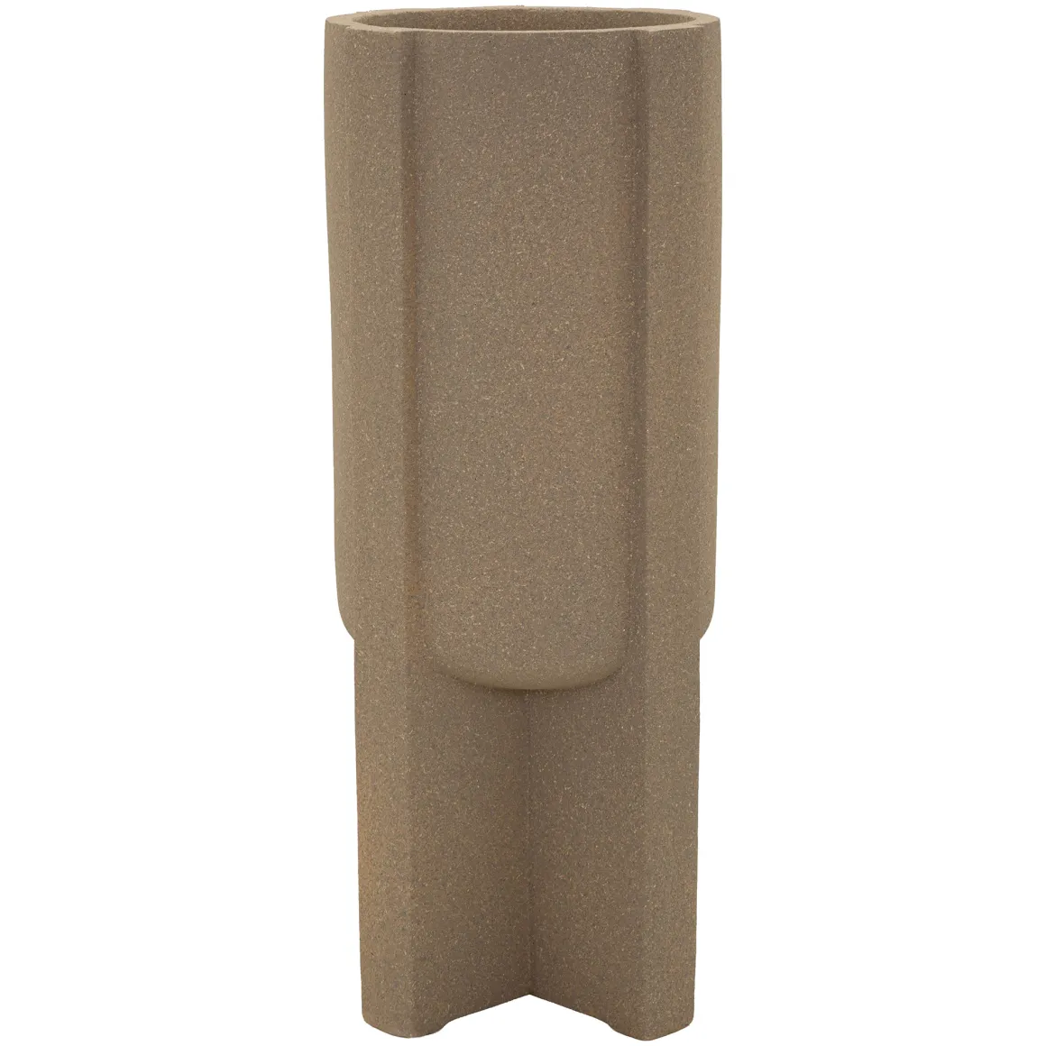 Vaso Beige Finitura Geometrica, - Fatigava