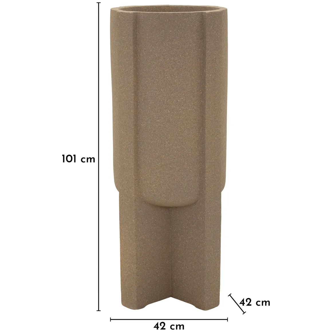 Vaso Beige Finitura Geometrica, - Fatigava