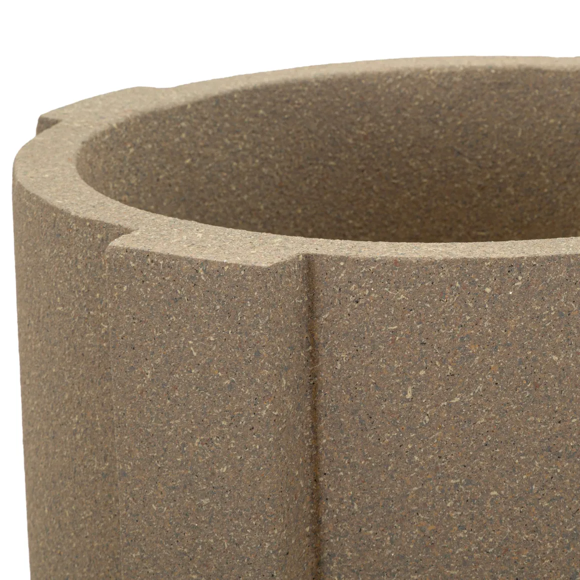 Vaso Beige Finitura Geometrica, - Fatigava
