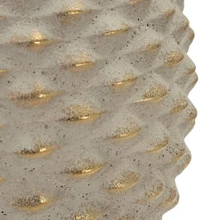 Vaso Beige oro Finitura Geometrica a Rilievo Colore Struttura oro, Diametro 7 cm - Faso