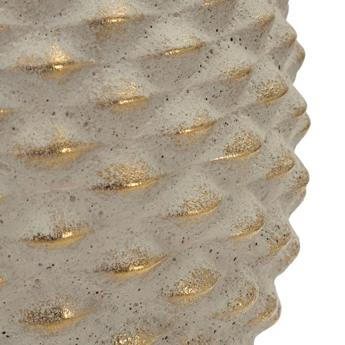 Vaso Beige oro Finitura Geometrica a Rilievo Colore Struttura oro, Diametro 7 cm - Faso