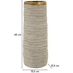 Vaso Beige oro Finitura Naturale Colore Struttura oro, - Fasezaha