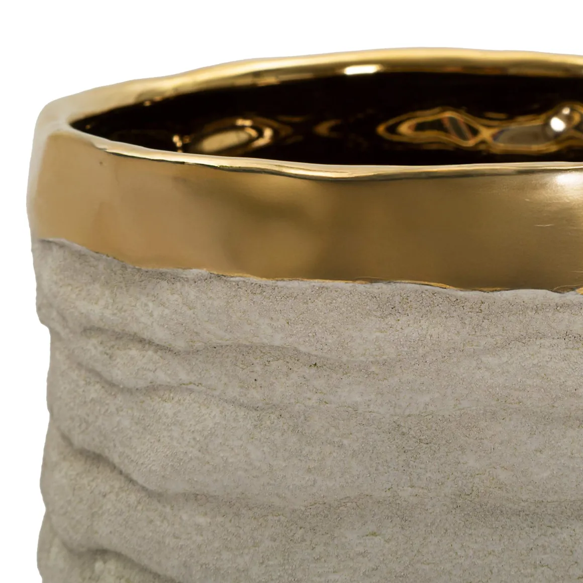 Vaso Beige oro Finitura Naturale Colore Struttura oro, - Fasezaha