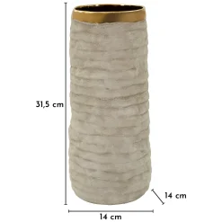 Vaso Beige oro Finitura Naturale Colore Struttura oro, Diametro 11 cm - Fasimo