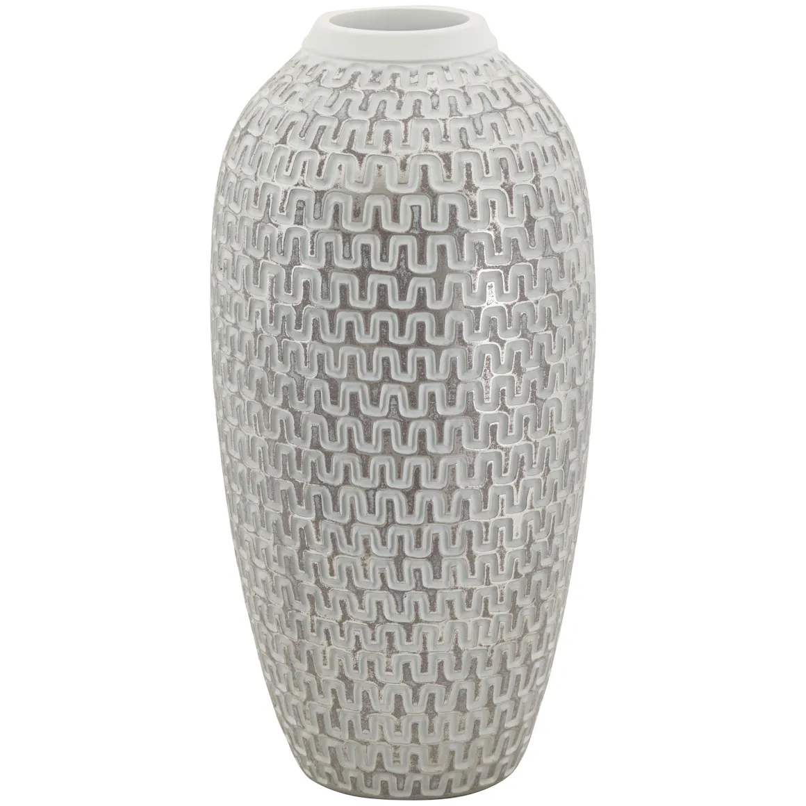 Vaso Bianco Argento Colore Struttura Argento Diametro 7 cm, - Elian