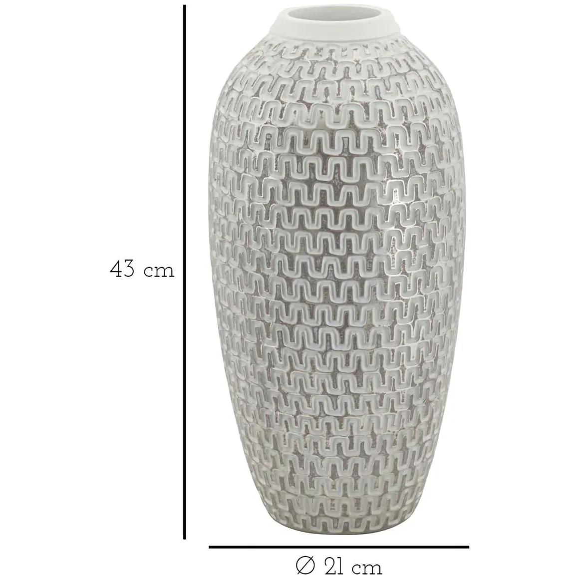 Vaso Bianco Argento Colore Struttura Argento Diametro 7 cm, - Elian