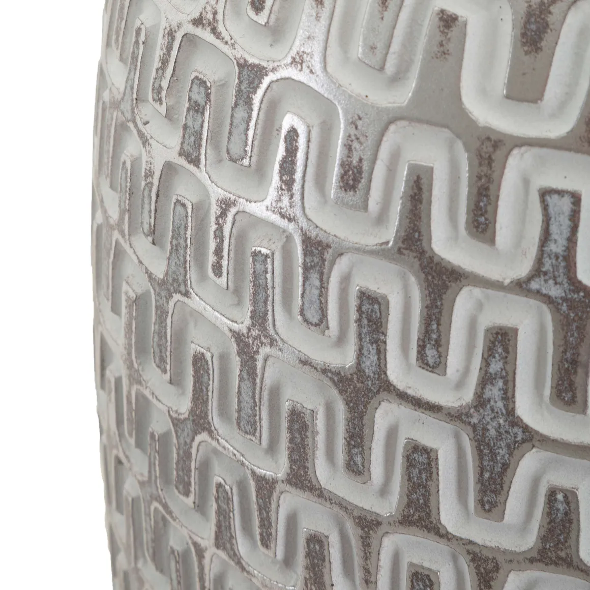 Vaso Bianco Argento Colore Struttura Argento Diametro 7 cm, - Elian