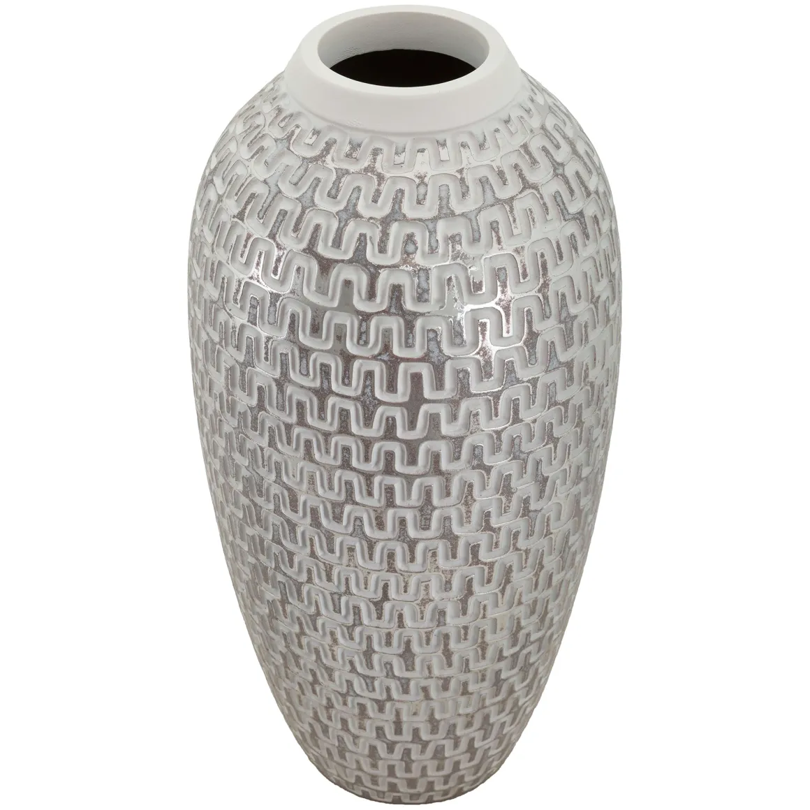 Vaso Bianco Argento Colore Struttura Argento Diametro 7 cm, - Elian