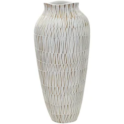 Vaso Bianco Beige Colore Struttura Beige Diametro 12 cm, - Sighn