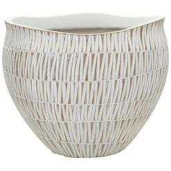 Vaso Bianco Beige Colore Struttura Beige Diametro 26.5 cm, - Celso