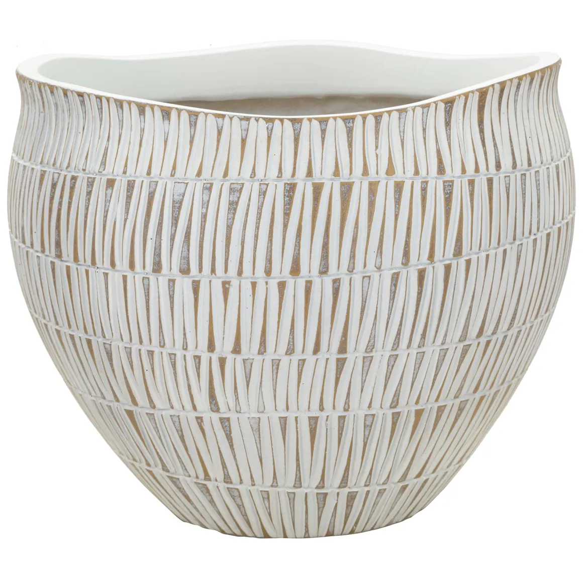 Vaso Bianco Beige Colore Struttura Beige Diametro 26.5 cm, - Celso