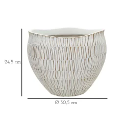 Vaso Bianco Beige Colore Struttura Beige Diametro 26.5 cm, - Celso