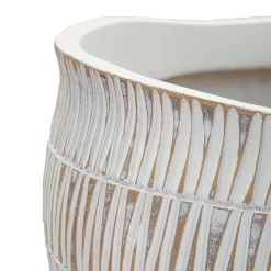 Vaso Bianco Beige Colore Struttura Beige Diametro 26.5 cm, - Celso
