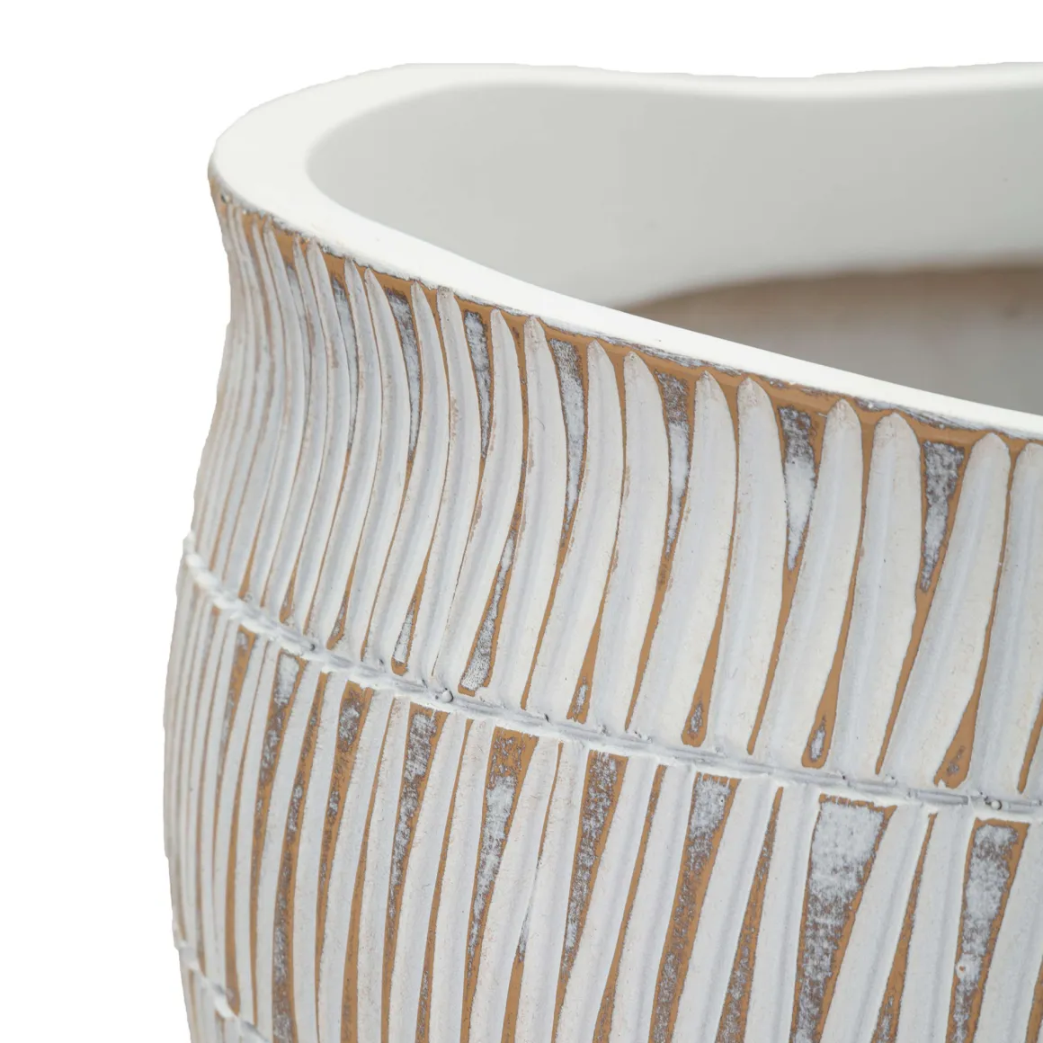 Vaso Bianco Beige Colore Struttura Beige Diametro 26.5 cm, - Celso