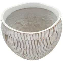 Vaso Bianco Beige Colore Struttura Beige Diametro 26.5 cm, - Celso