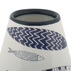 Oggettistica > Dmora Vaso Bianco blu Disegni con Pesci Colore Struttura blu, Diametro 6 cm - Aurel Blu, Bianco