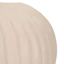 Vaso Bianco Crema Finitura Scanalata Diametro 22 cm, Sfumatura Colore Struttura Crema - Arvid