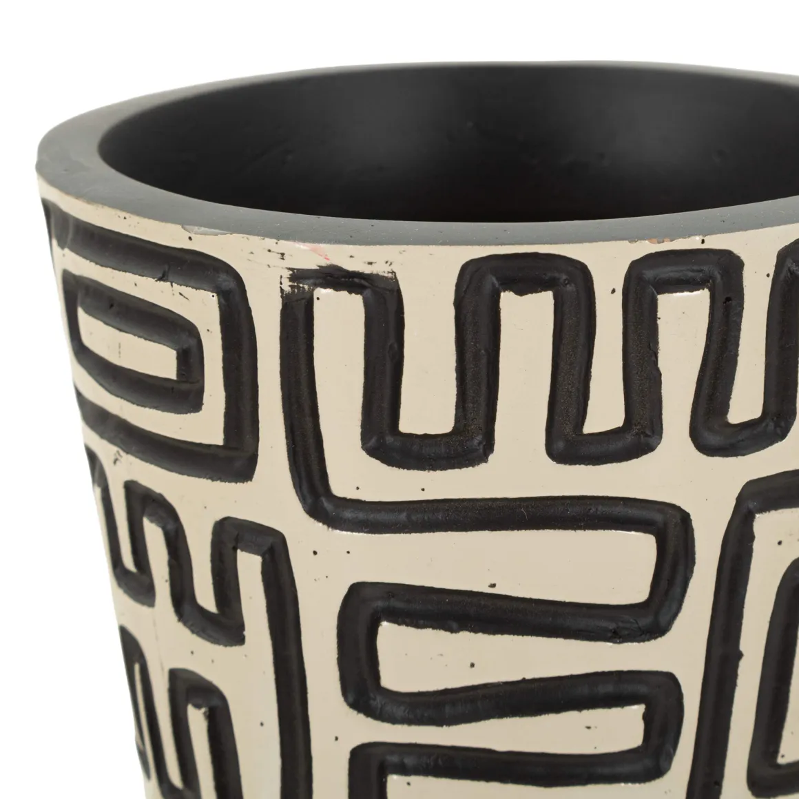 Vaso Bianco Crema Nero Colore Struttura Nero Diametro 12.5 cm, Sfumatura Colore Struttura Crema - Fanopa