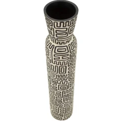 Vaso Bianco Crema Nero Colore Struttura Nero Diametro 12.5 cm, Sfumatura Colore Struttura Crema - Fanopa