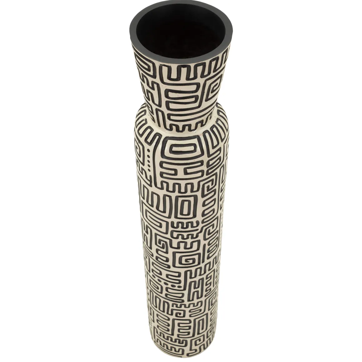 Vaso Bianco Crema Nero Colore Struttura Nero Diametro 12.5 cm, Sfumatura Colore Struttura Crema - Fanopa