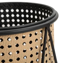 Oggettistica > Dmora Vaso Bianco Crema Nero set 2 Vasi, Portavasi Rimovibili Colore Struttura Nero, Diametro Vaso Grande: 20, Vaso Piccolo: 18 cm - Sisimi Nero, Bianco Crema