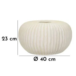 Vaso Bianco Crema Texture Irregolare Diametro 9.5 cm, Sfumatura Colore Struttura Crema - Famimiso