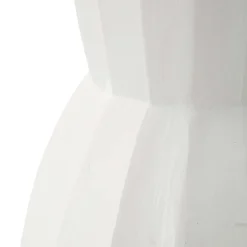Oggettistica > Dmora Vaso Lavorazione Scanalata Diametro 16 cm, - Darehamo Bianco